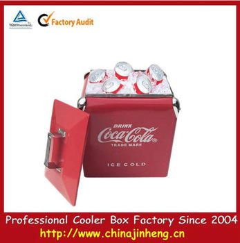 Portable metal beer can cooler