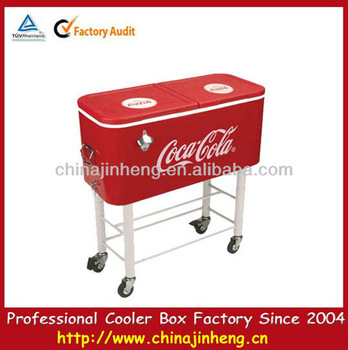 metal cola cooler with double door