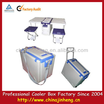 Foldable beer cooler table