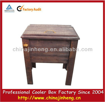 Promotional wood beer cooler box