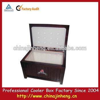 wooden beer cooler box