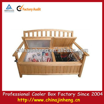 wooden beach cooler box