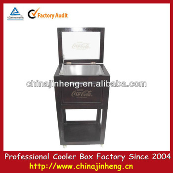 Wood ice cooler table