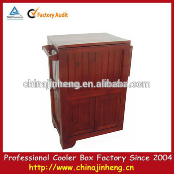 high quality household wooden ice cooler table shape