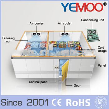 YEMOO cold room for vegetable and fruits , chicken meat, medical, chemical industry, used bitzer/copeland type condensing units