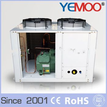 YEMOO box type industrial chiller with U type air cooled condenser and 8 hp Bitzer Copeland compressor