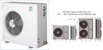 4hp YEMOO mini box type air cooled refrigeration r22/r404 compressor condensing unit