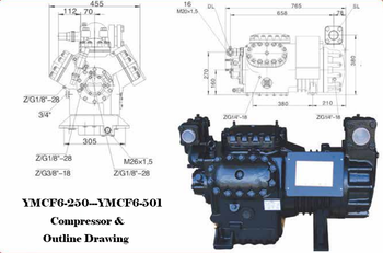 YEMOO 30hp r22 r507 emerson cooling compressor