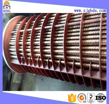 Copper spiral fin tube for heat exchanger or air cooling condenser